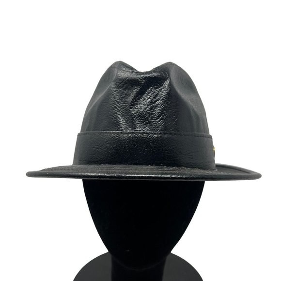 jcpenney Accessories Jcpenney Mens 7 8 Black Leather Fedora Hat Cap